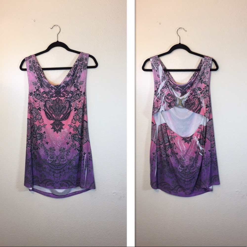 Crescendo Open Back Bathing Suit Cover Up, Sz L